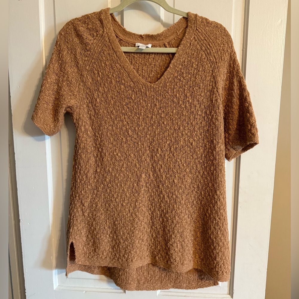 J. Jill Textured Knit Sweater in Tan